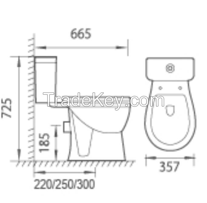 Vantina Economic two piece ceramic toilet factory supply price