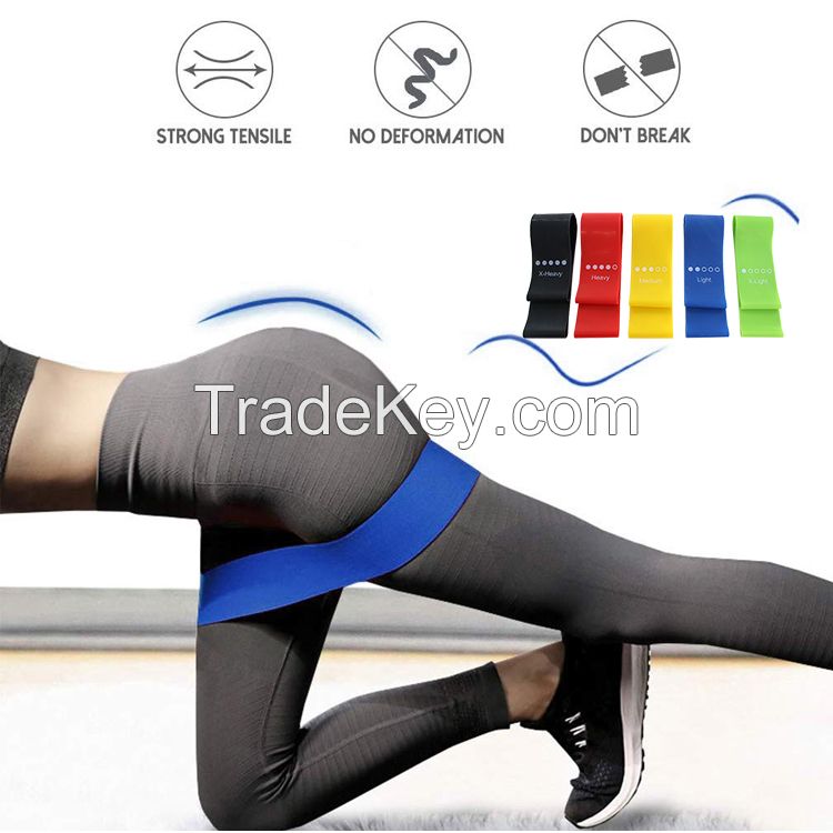 5 Levels Resistance Loop Bands  Elastic Exercise Bands Set 