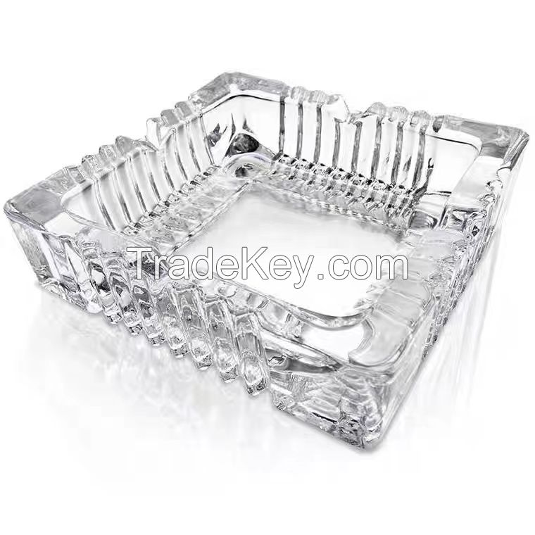 luxury glass ashtray high quality tabletop ash tray cheap factory 