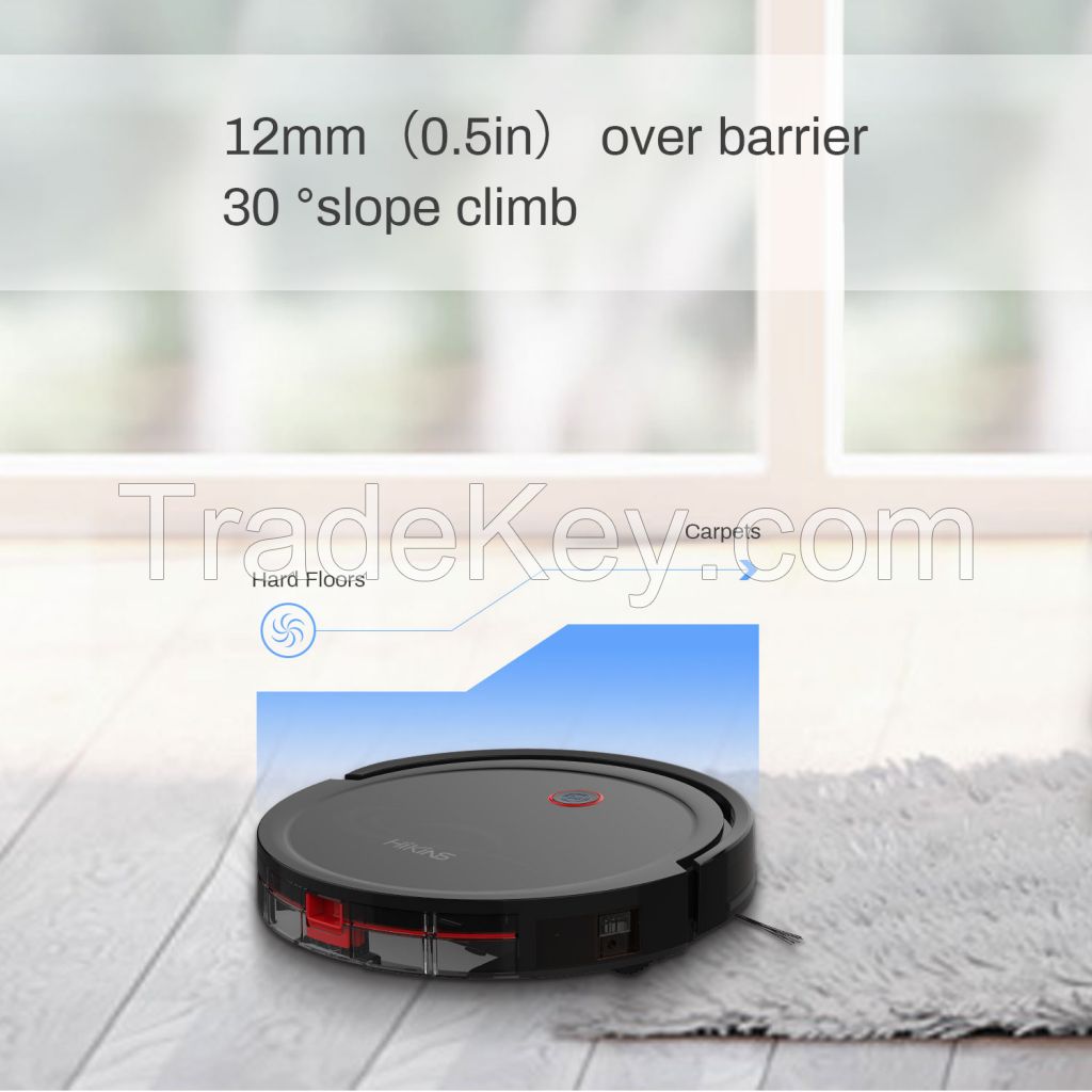 Hikins 1800Pa Gyroscopic Wifi Intelligent navigation Vacuuming sweep mopping robot vacuum cleaner with water tank