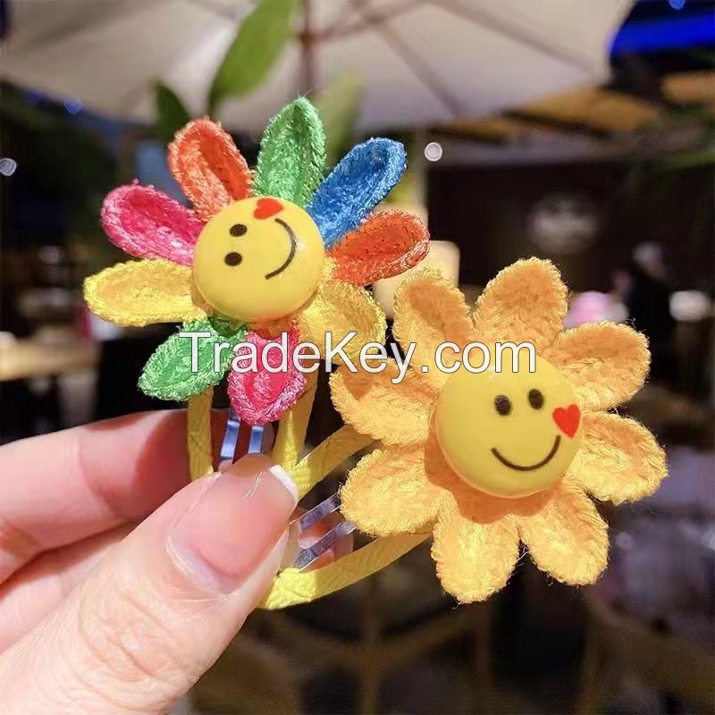 Cute Little Girl Sunflower Hair Clips 2pcs One Set