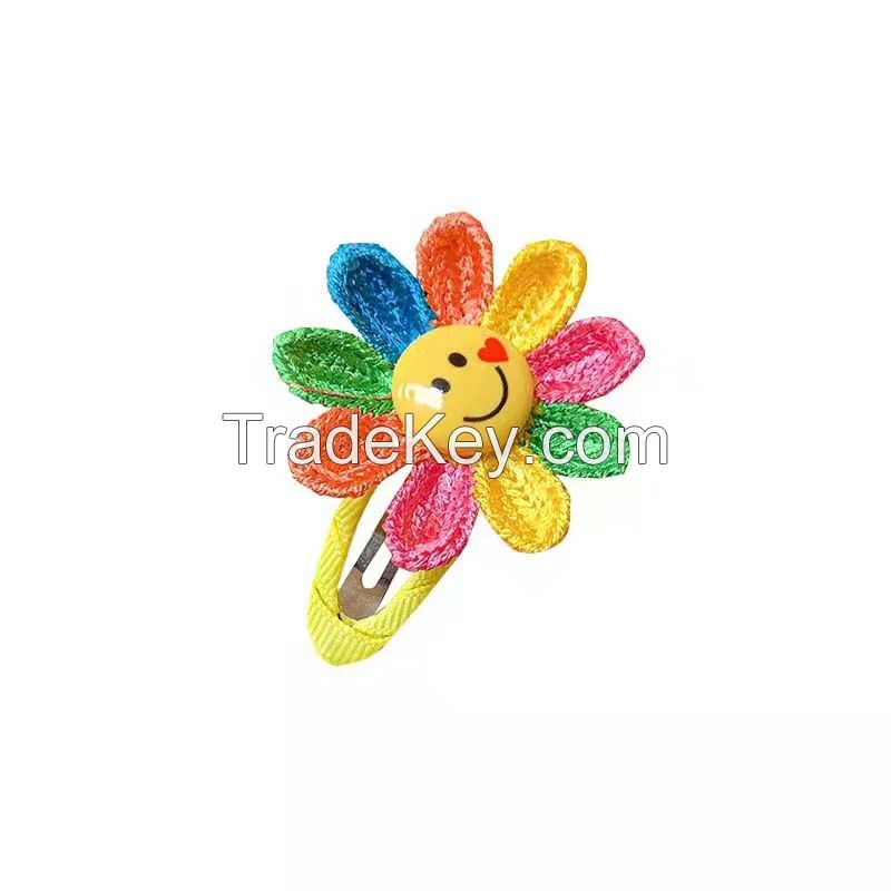 Cute Little Girl Sunflower Hair Clips 2pcs One Set