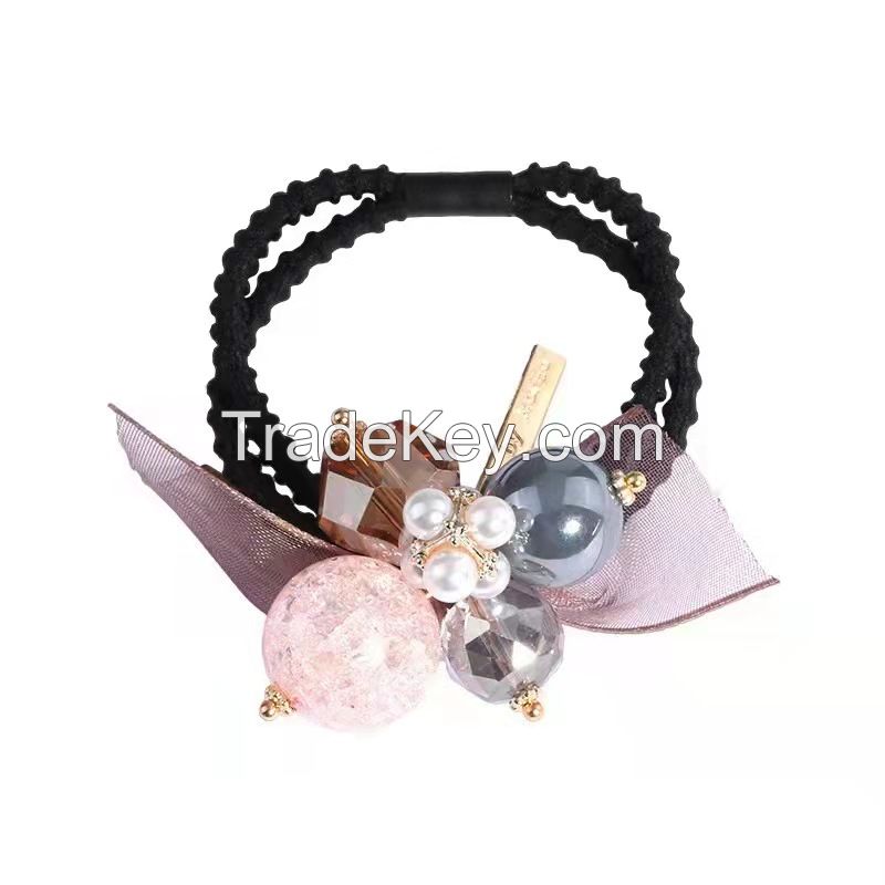 Elegant Rubber Band with Acrylic Beads for Girls