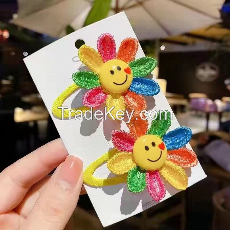 Cute Little Girl Sunflower Hair Clips 2pcs One Set