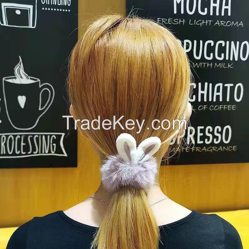 Pretty Cute Rabbit Ear Plush Hair Rope