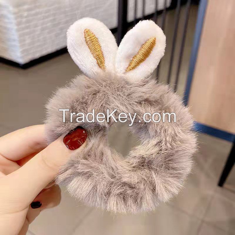 Pretty Cute Rabbit Ear Plush Hair Rope