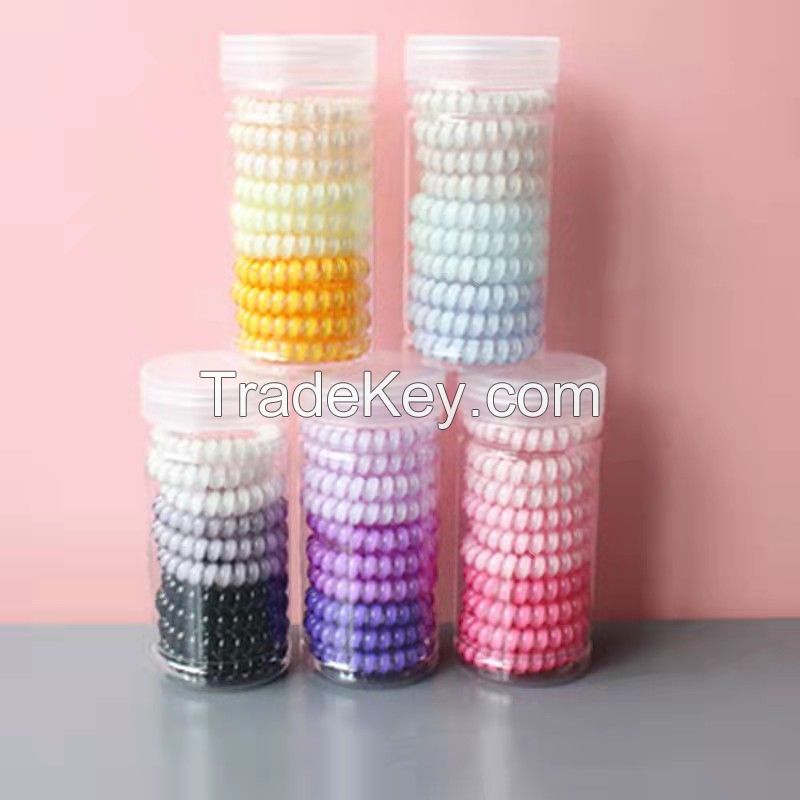 Gradient Telephone Wire Hair Ring 10pcs One box