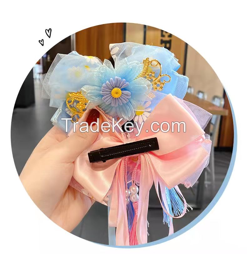 Ethnic Style Pretty Gorgeous Big Flower Hair Clip With Tassel