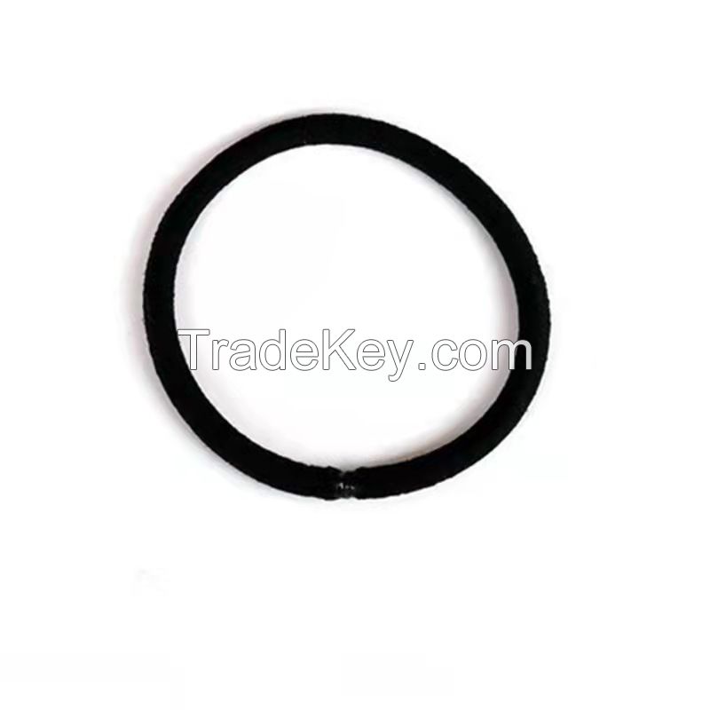 Simple Black High Elasticity Bold Rubber Band Hair Ring 100pcs One Set