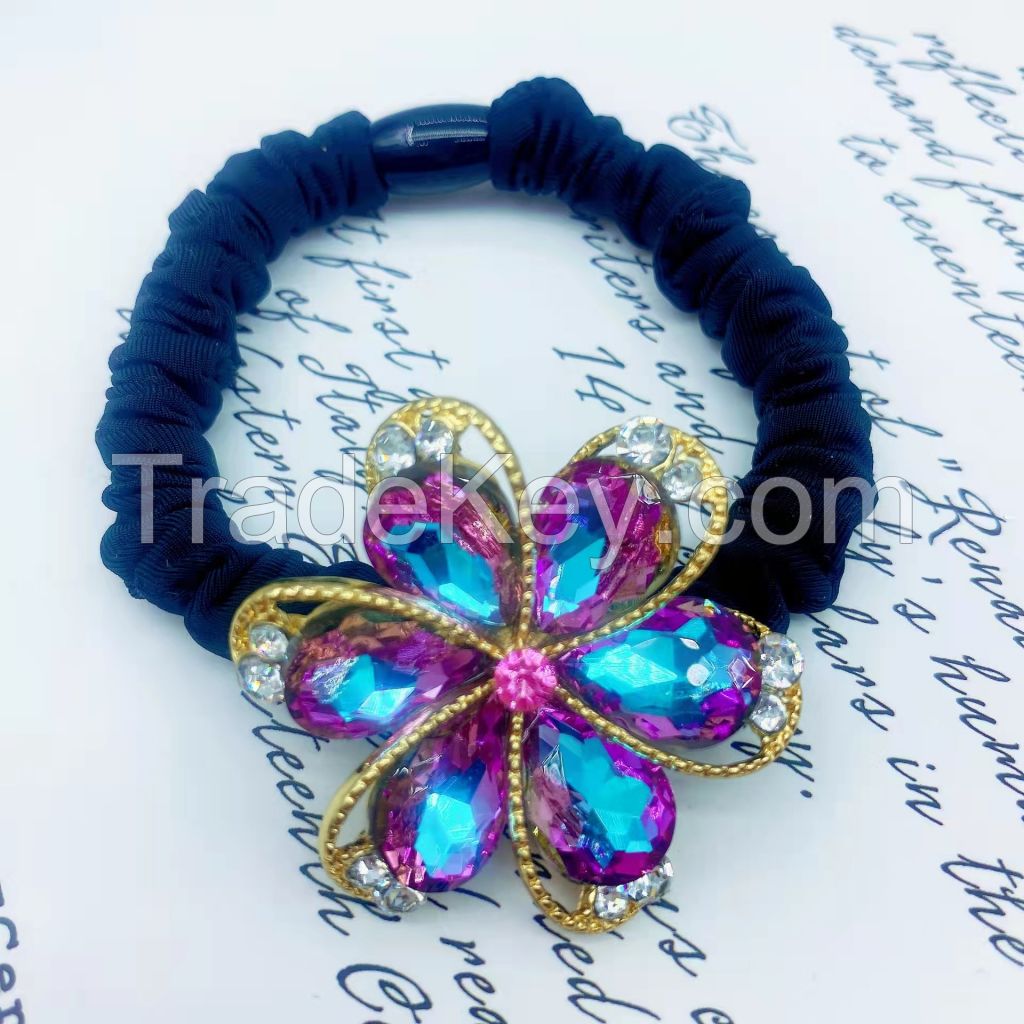 Fashion All-match Hair Rope With Rhinestone