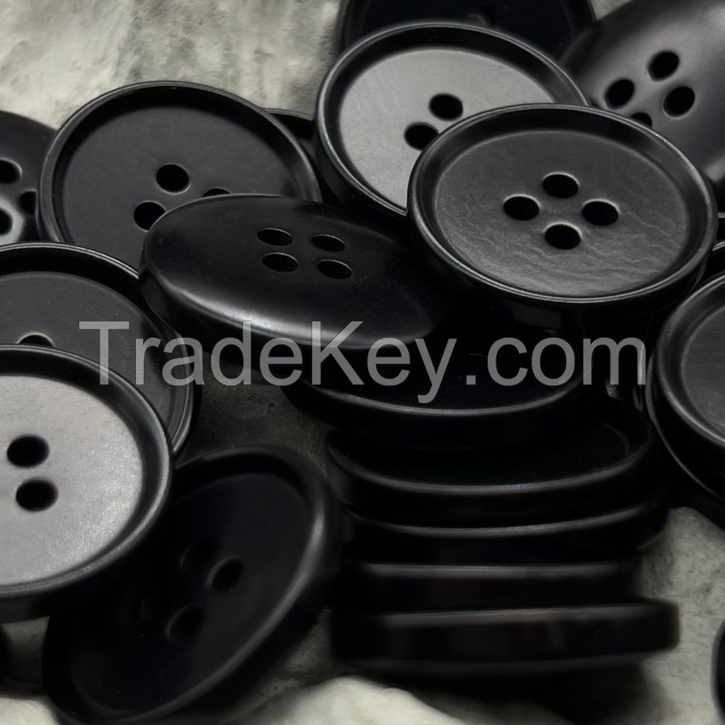 4hole raised round rim natural corozo buttons in multiple colors (DTM  offered)