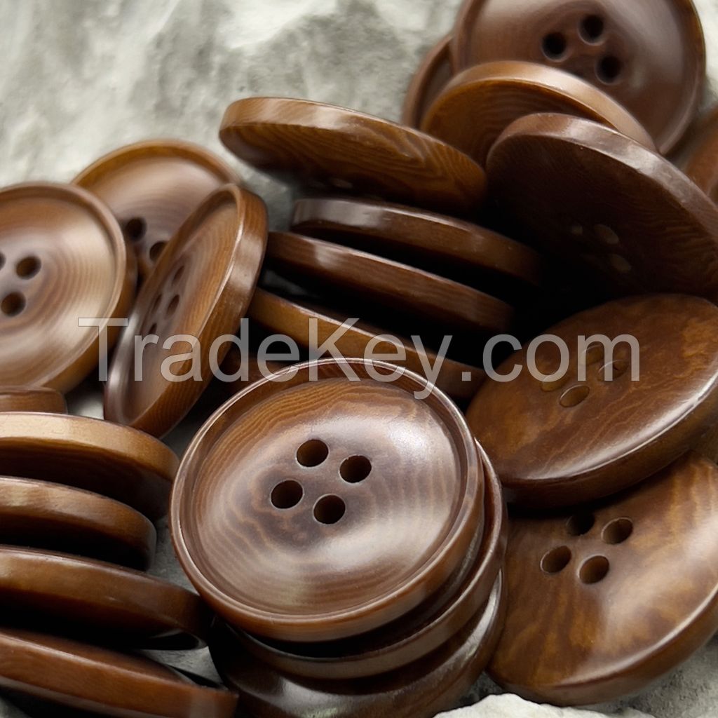 4hole raised small rim natural corozo buttons color chesnut, yellow, black, white, sky blue