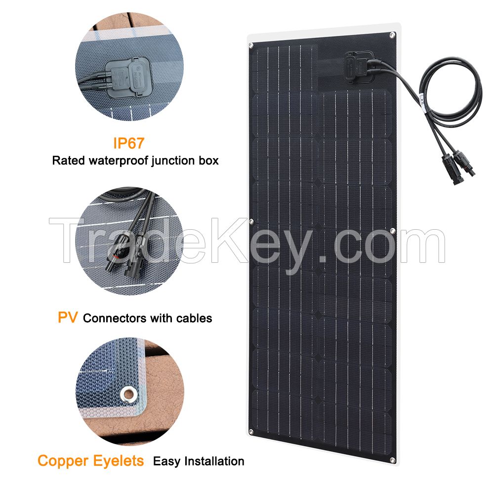 50W 830x370x4mm  ETFE Flexible Solar Panel