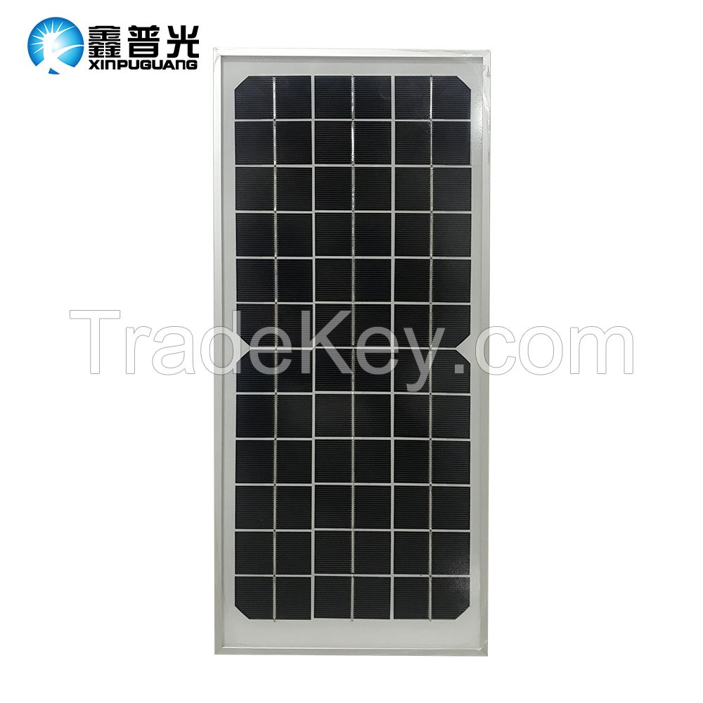 18V10W Rigid Solar Panel With Silver Frame With Junction from china 