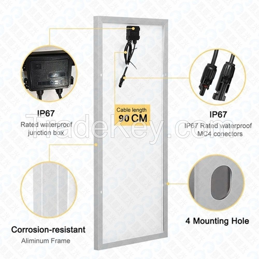 4*100W Rigid Monocrystalline Solar Kits For Off-grid System Outdoor Solar Charger