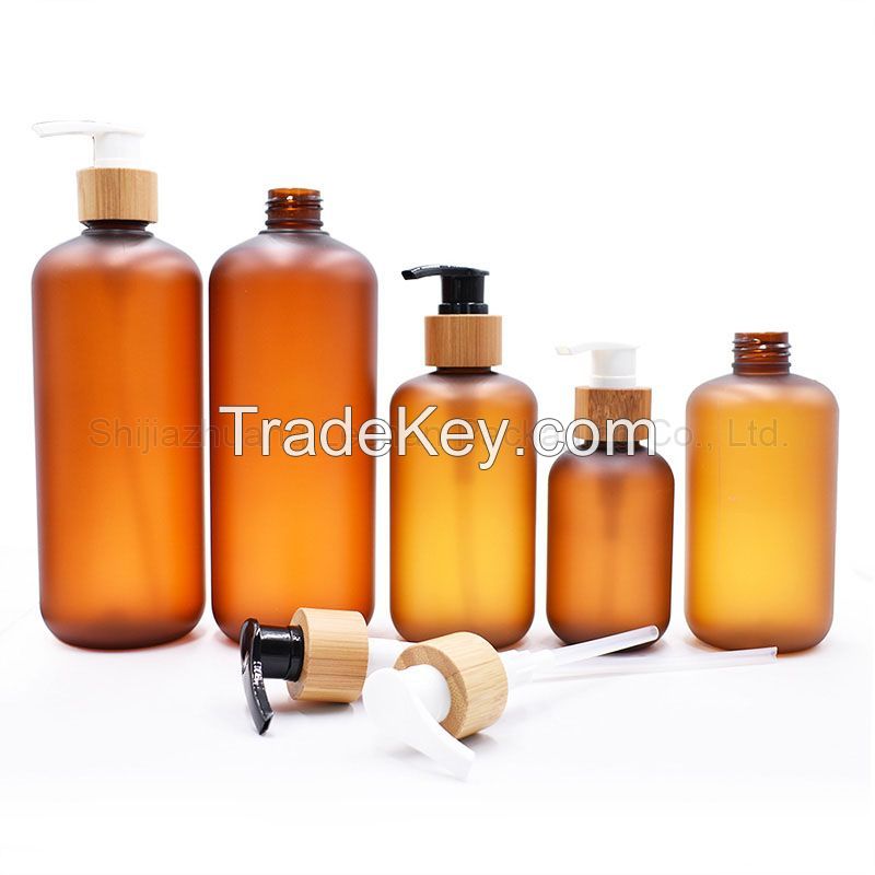 Factory Wholesale Amber Frosted Plastic Lotion Bottles