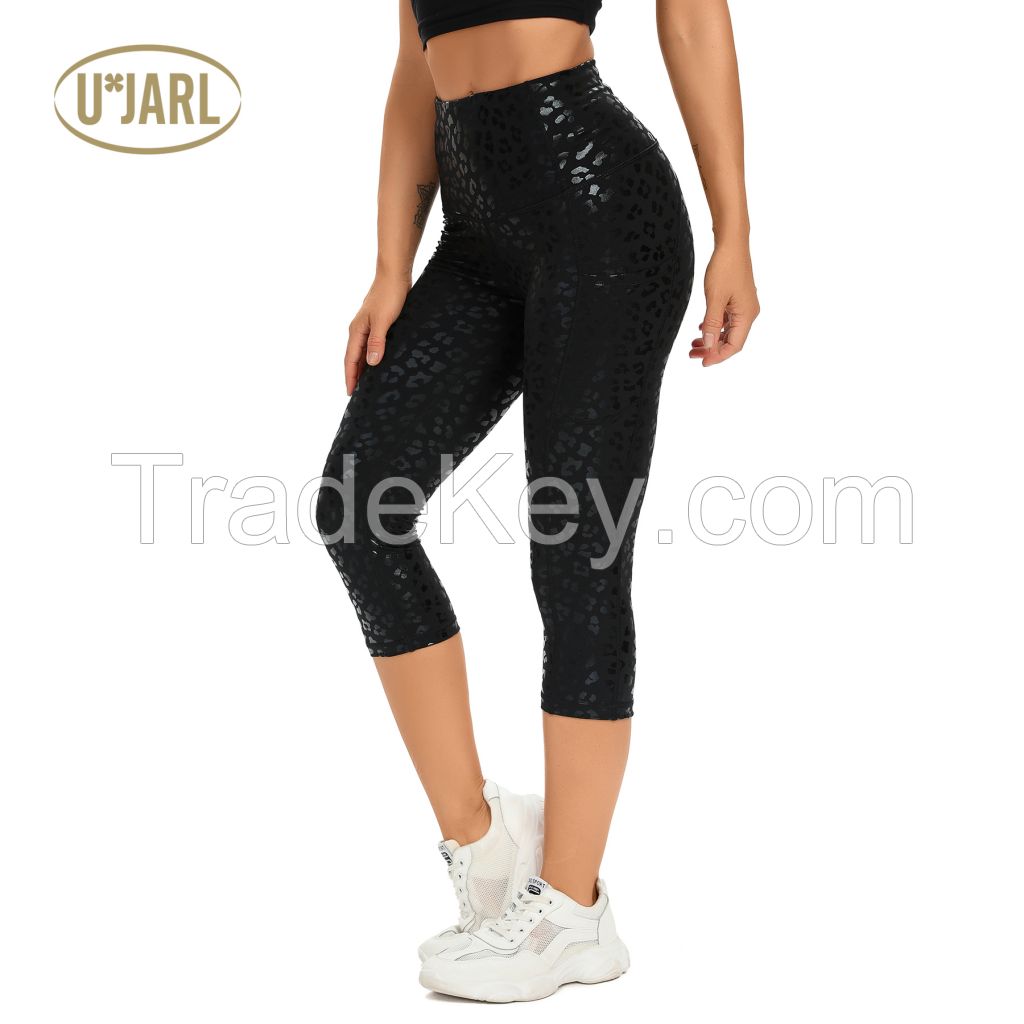 3/4 Yoga Pants Women High Waist Seamless Leggings Calf-length Pants Workout Leggings Fitness Running Tights