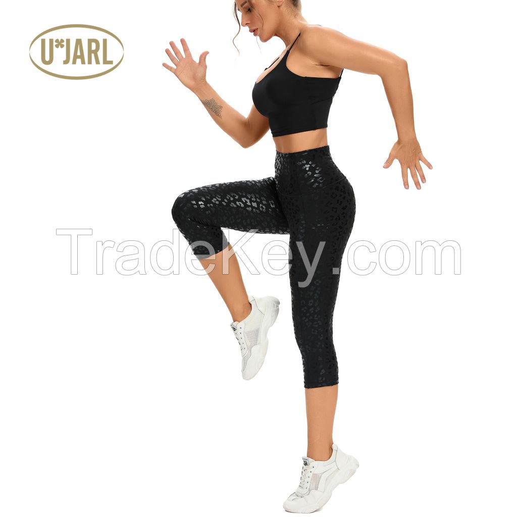 3/4 Yoga Pants Women High Waist Seamless Leggings Calf-length Pants Workout Leggings Fitness Running Tights