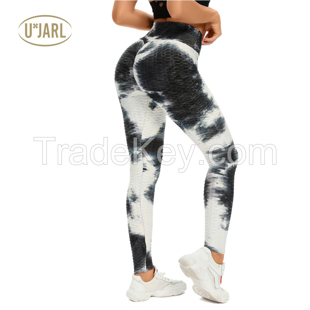 High Waist Yoga Pants Tie Dye Tight Leggings Anti Cellulite Push Up Gym Wear Stretch Workout Tights Breathable Slim Pants