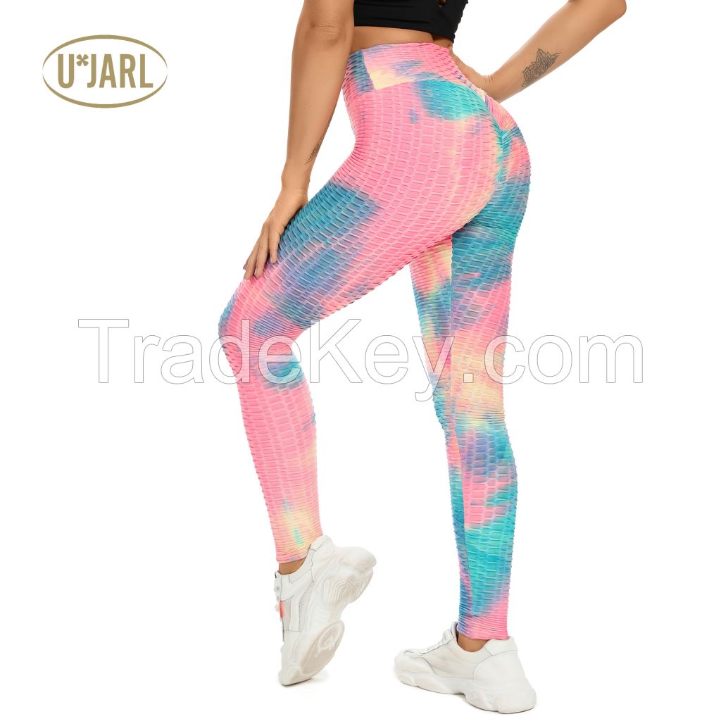 High Waist Yoga Pants Tie Dye Tight Leggings Anti Cellulite Push Up Gym Wear Stretch Workout Tights Breathable Slim Pants