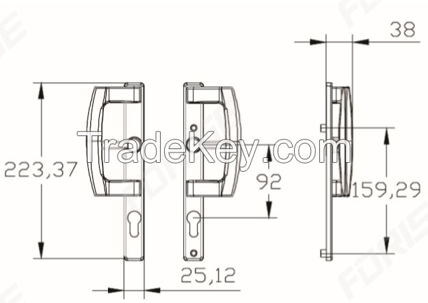 Luxury Double Side UPVC Sliding Door Handle