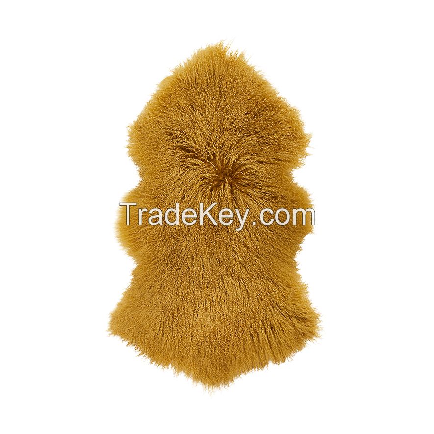 Mongolian fur rug curly skin