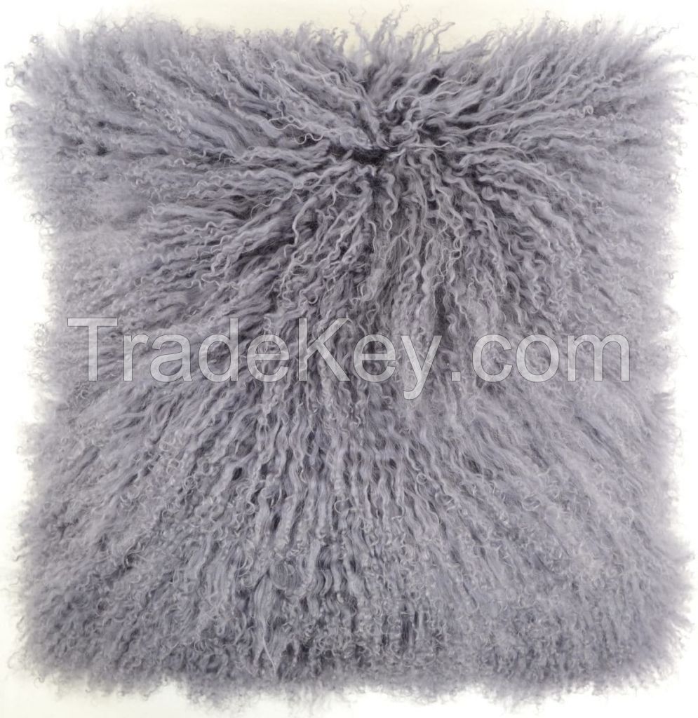 Mongolian lamb fur curly pillows cushions