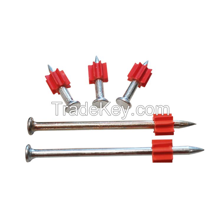 Drive Pin Gun Zinc Coated Galvanized Concrete Steel Shoot Nail High Quality Carbon Steel Building Construction Steel Flat