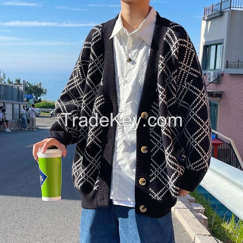 Spring 2022 new men's open knit sweater coat