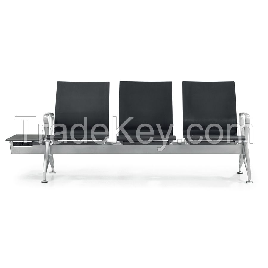 Public hospital airport Waiting Chair  3 Seat Power Charge With Table Metal Airport Chair