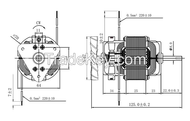 7025-999 copper high efficiency, AC universal motor for blender juicer household appliances