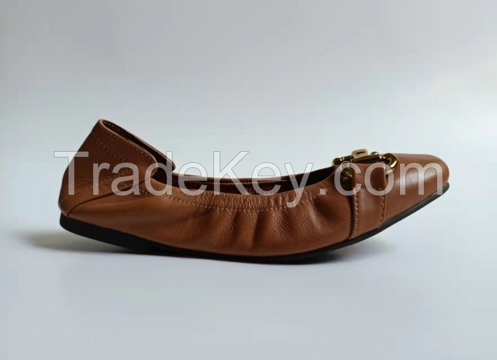 Handmade Soft Leather Ballet Flat Lady Shoes