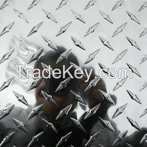 Bright Finish Aluminum Diamond Plate 3003 Aluminum Plate Width Customized