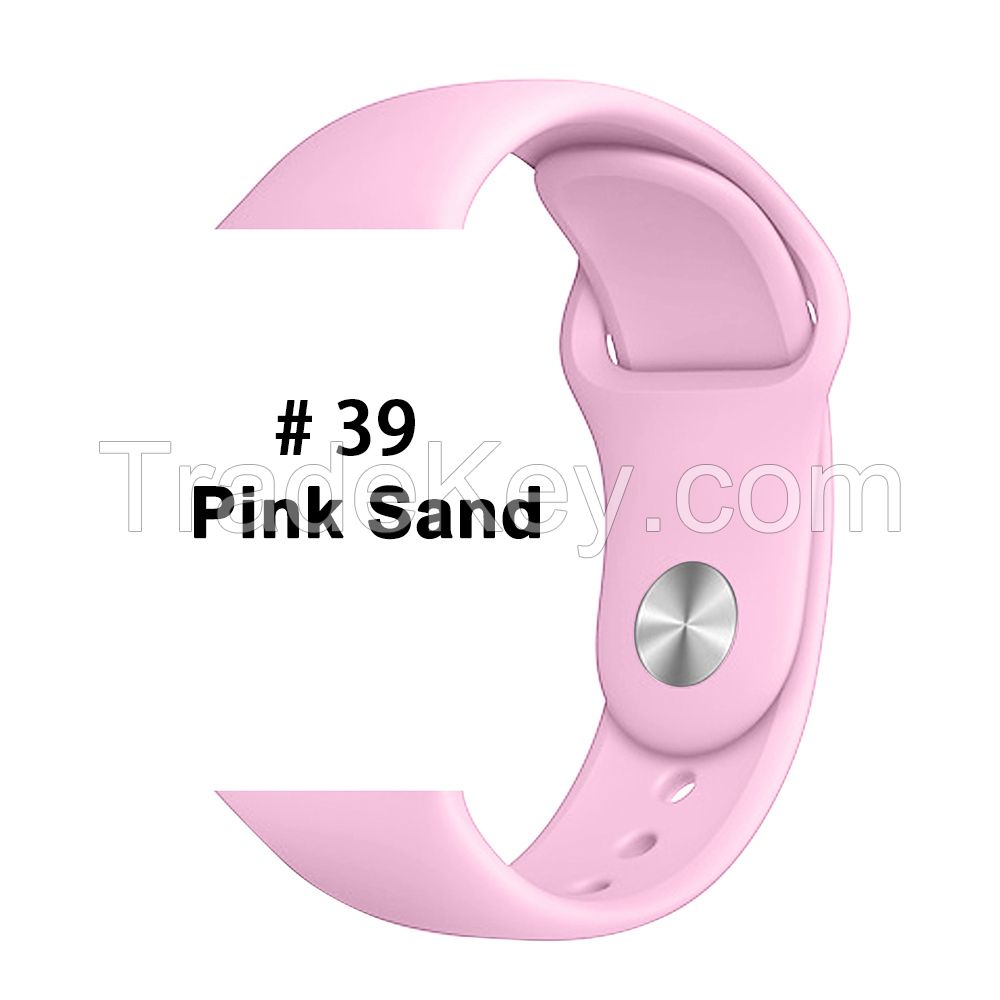 Soft Silicone Replacement Sport Band For Apple Watch Series 7/6/5/4/3 38/40/42/44 mm iWatch Straps Customized Engraved LOGO