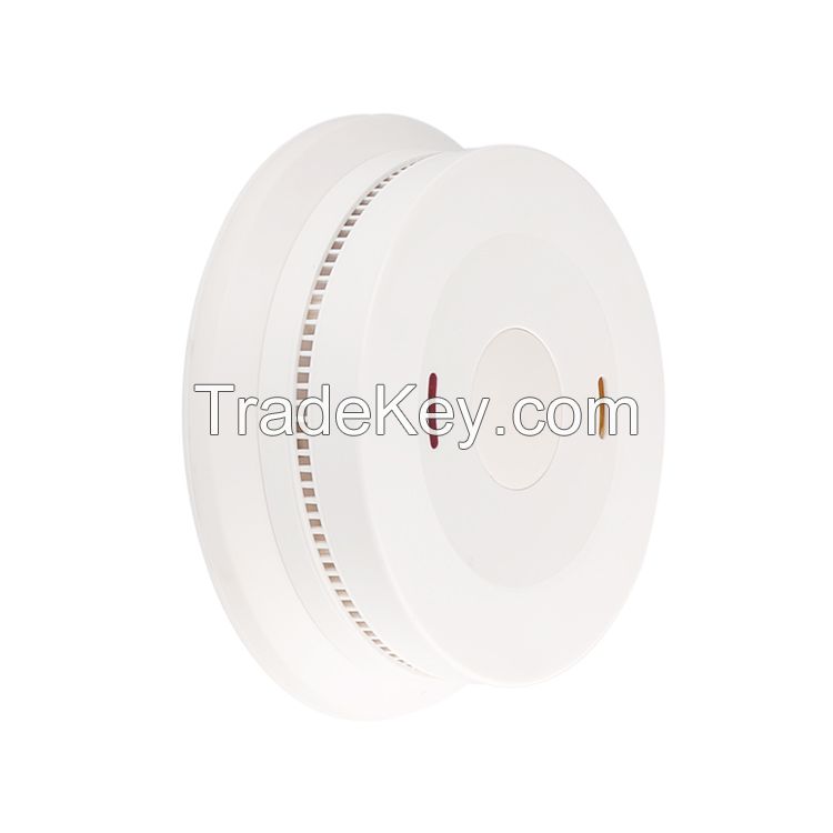 round white wireless smoke detector interconnected devices 3V button smart smoke detector