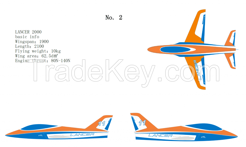 Turbojet aircraft plane model 2m