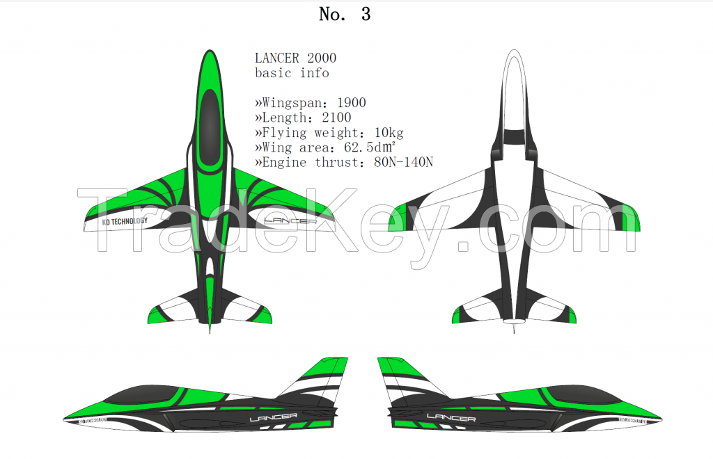 Turbojet aircraft plane model 2m