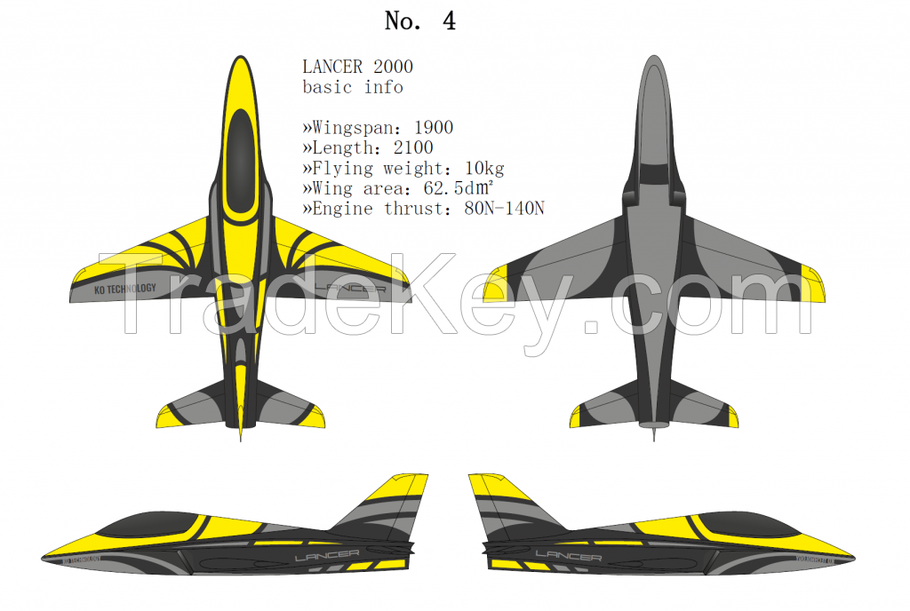 Turbojet aircraft plane model 2m