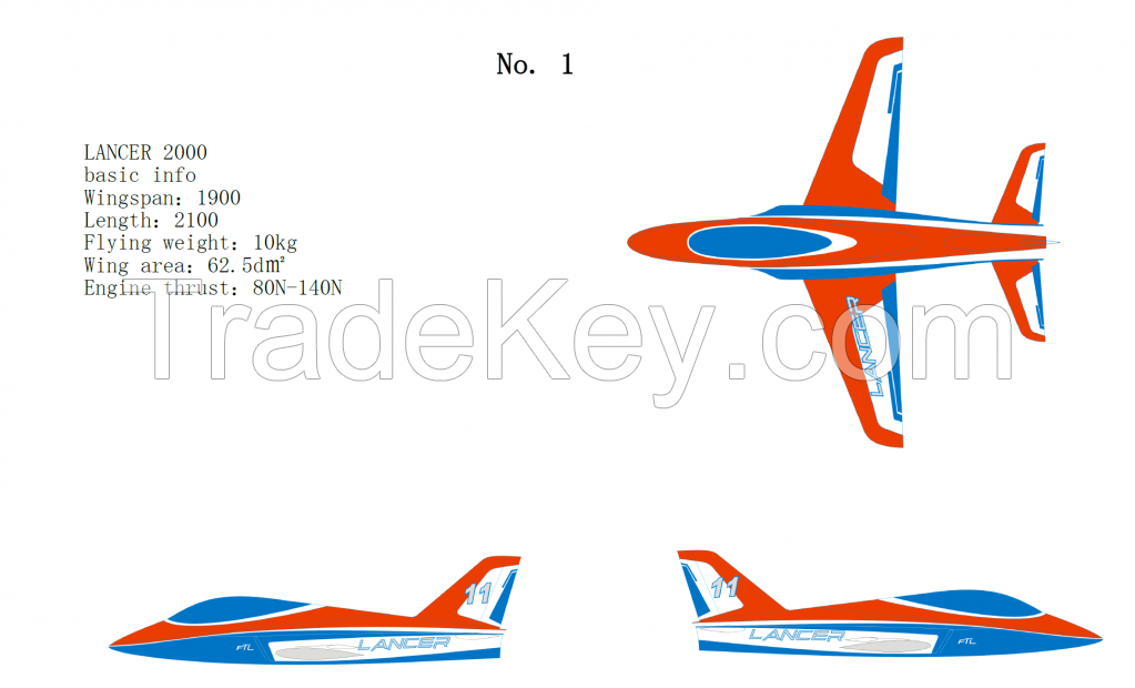 Turbojet aircraft plane model 2m