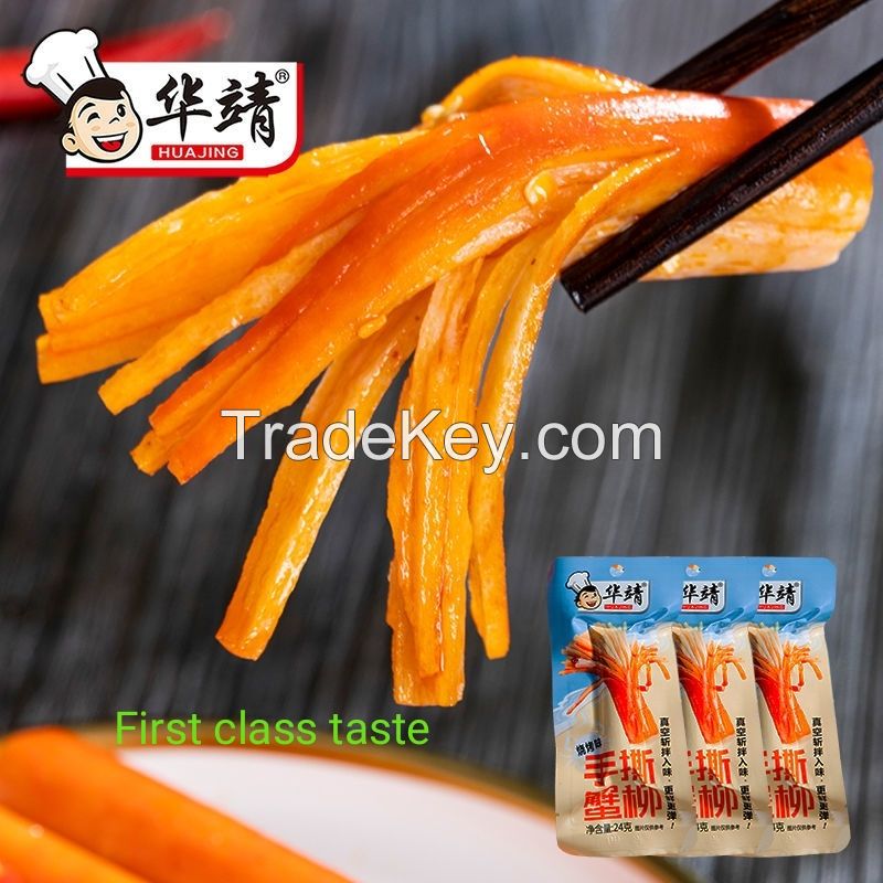 Huajing hand shredded spicy barbecue crab fillet wholesale