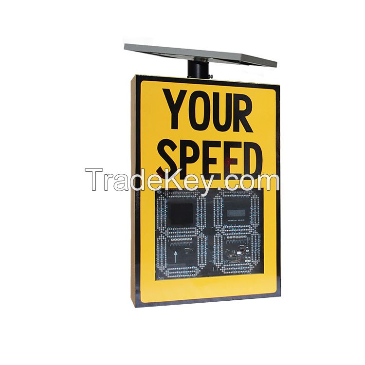 solar radar speed limit sign with 2-digit LED speed limit sign radar detector