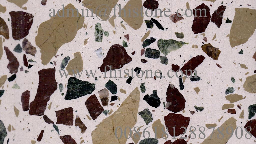 Multicolor Red Green Terrazzo Slab Terrazzo Tile Cement Tile