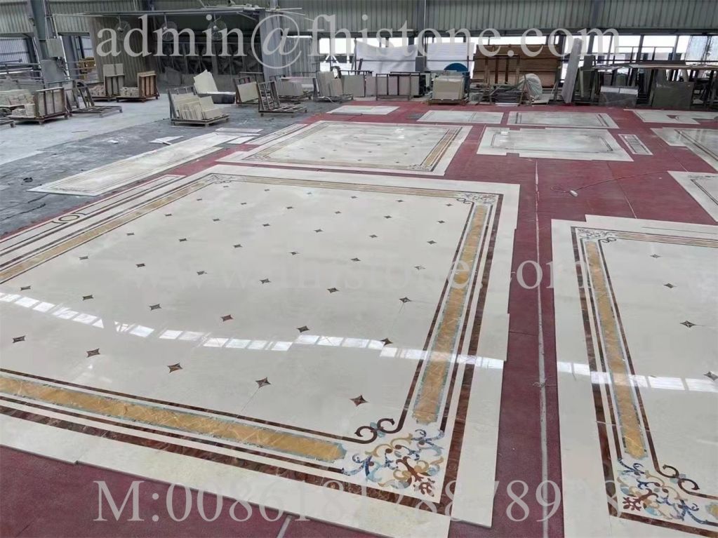 Terrazzo Waterjet Tile Marble Waterjet Pattern Lobby Flooring