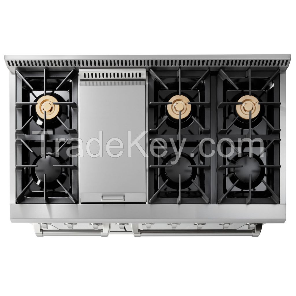 48 hyxion freestanding 6 burners gas range