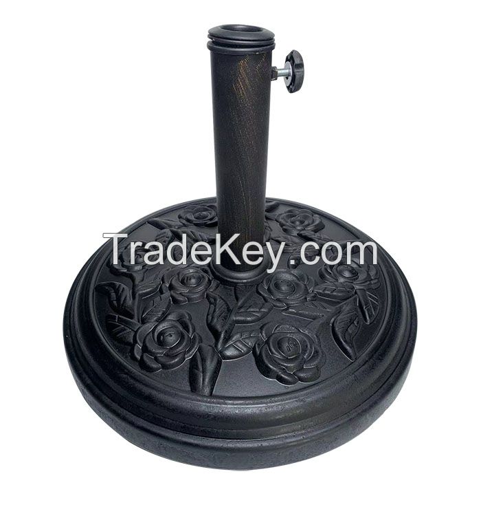 Rose Flower Designed Patio Umbrella Base Outdoor Garden Umbrella Base Stand Parasol Base