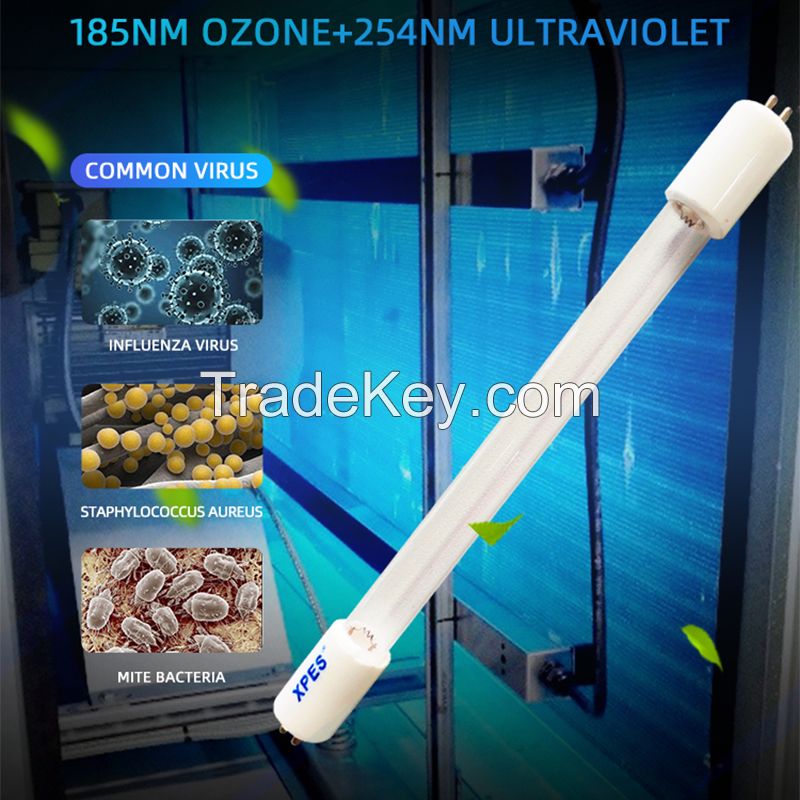 High Ozone Emissions Single End 4 Pin Germicidal UV Lamp Quartz UVC For HVAC Indoor Air Quality