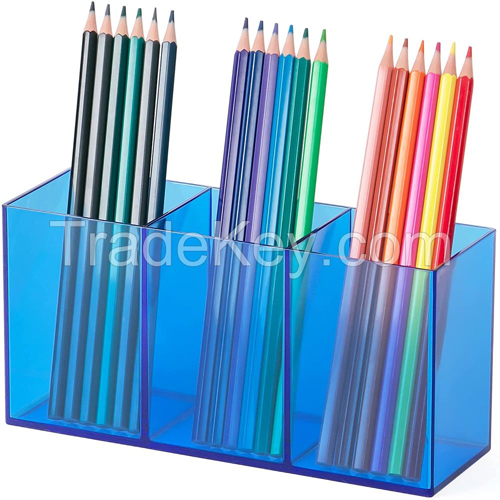 Colorful Pen Holder Marker Organizer Pencil Cup Brush Storage Acrylic Desk Accessories Work Tools Brushes Toothpaste