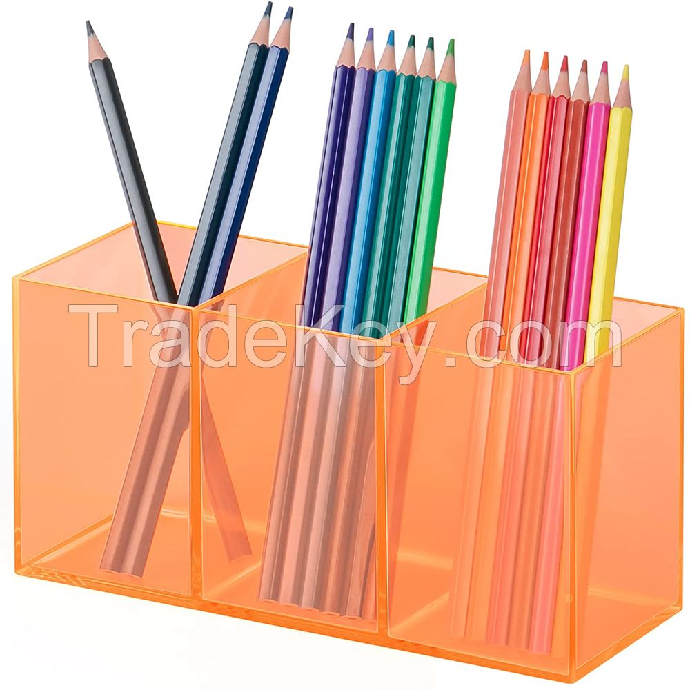 Colorful Pen Holder Marker Organizer Pencil Cup Brush Storage Acrylic Desk Accessories Work Tools Brushes Toothpaste