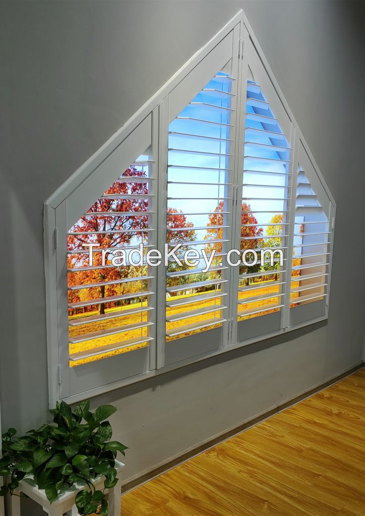 High quality interior PVC finish shutters plantation shutter dircect from factory