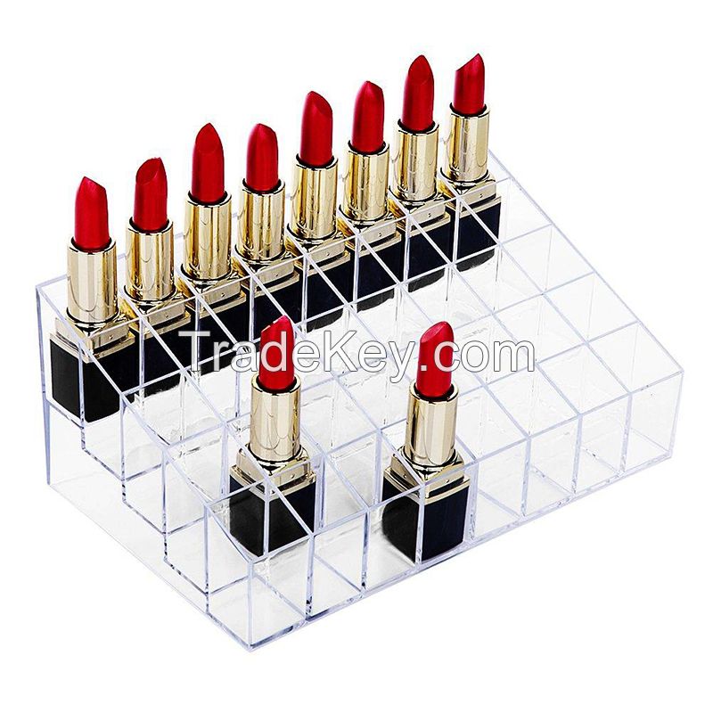 Custom Acrylic Lipstick Holder Makeup Organizer Acrylic Transparent Display Stand